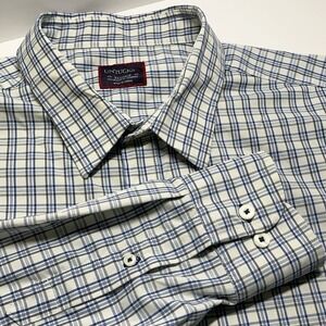 UNTUCKit Shirt Mens 2XL Blue Plaid Performance Wicking Button Up Casual Preppy